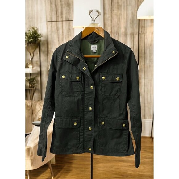 J Crew Olive Field Mechanic Classic Rugged Military Utility Jacket S - Picture 1 of 11